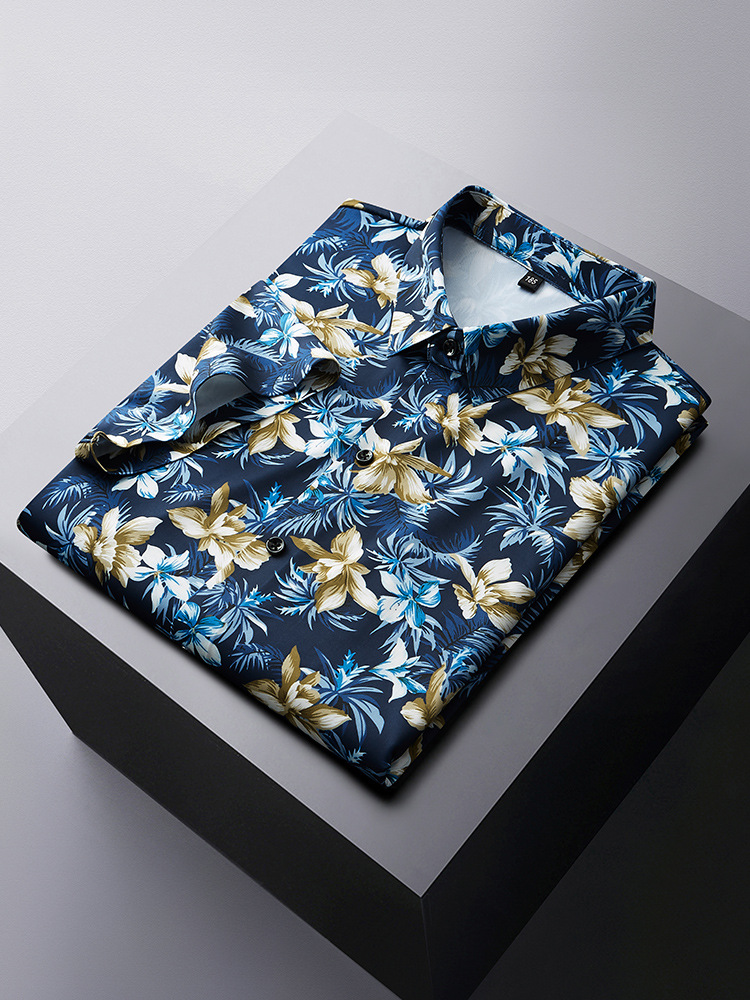 Vintage Hawaiian Floral Shirt - 플러스 사이즈 남성용 편안한 루즈 캐주얼