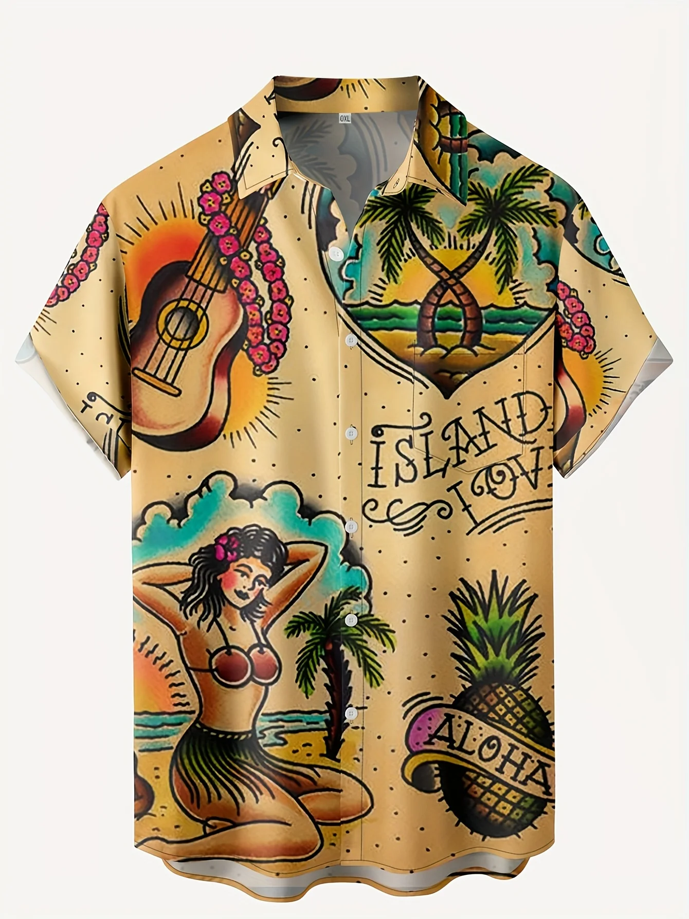 Vintage Hawaiian Floral Shirt - 멀티 스타일 전통 올드스쿨 타투 프린트