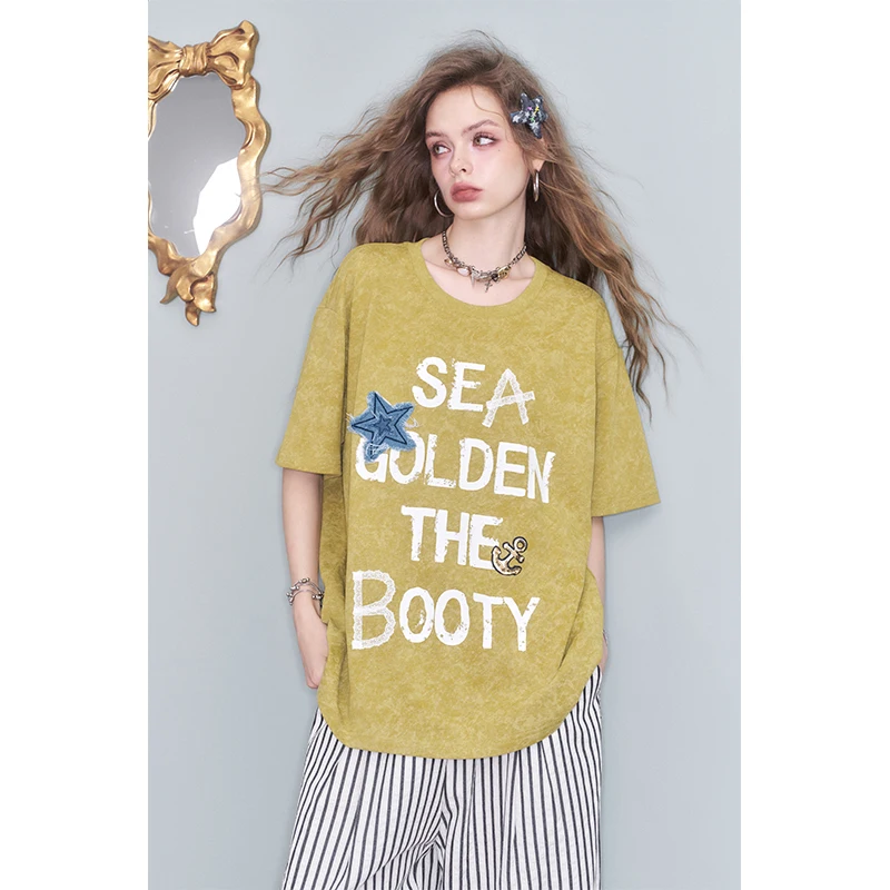 ELFSACK 빈티지 애시드 워시 그래픽 티셔츠, 레트 - Acid Wash Vintage Graphic T Shirt 리뷰 및 가격