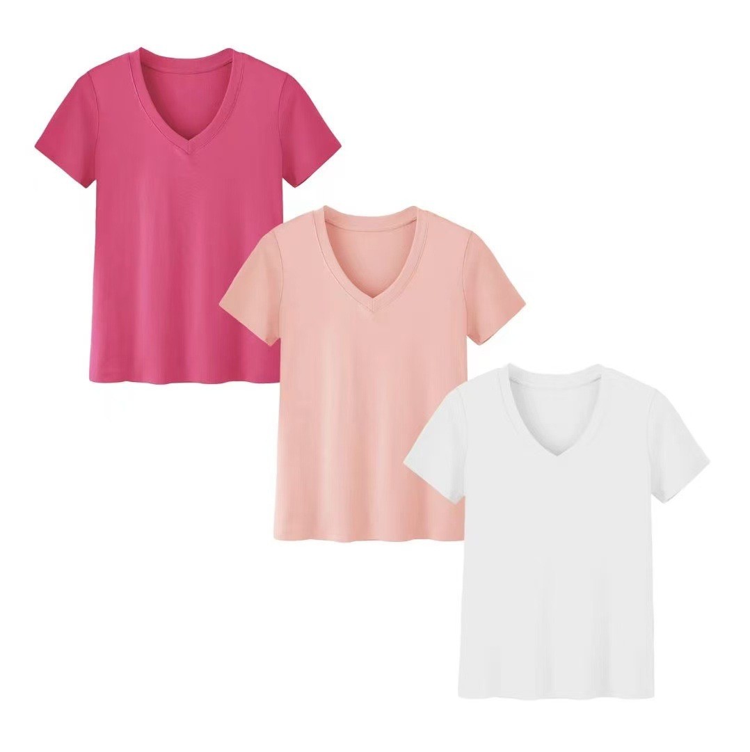 여성용 반팔 크루넥 세트, 일반 길이, 일본풍/한국풍  - T-Shirts 리뷰 및 가격