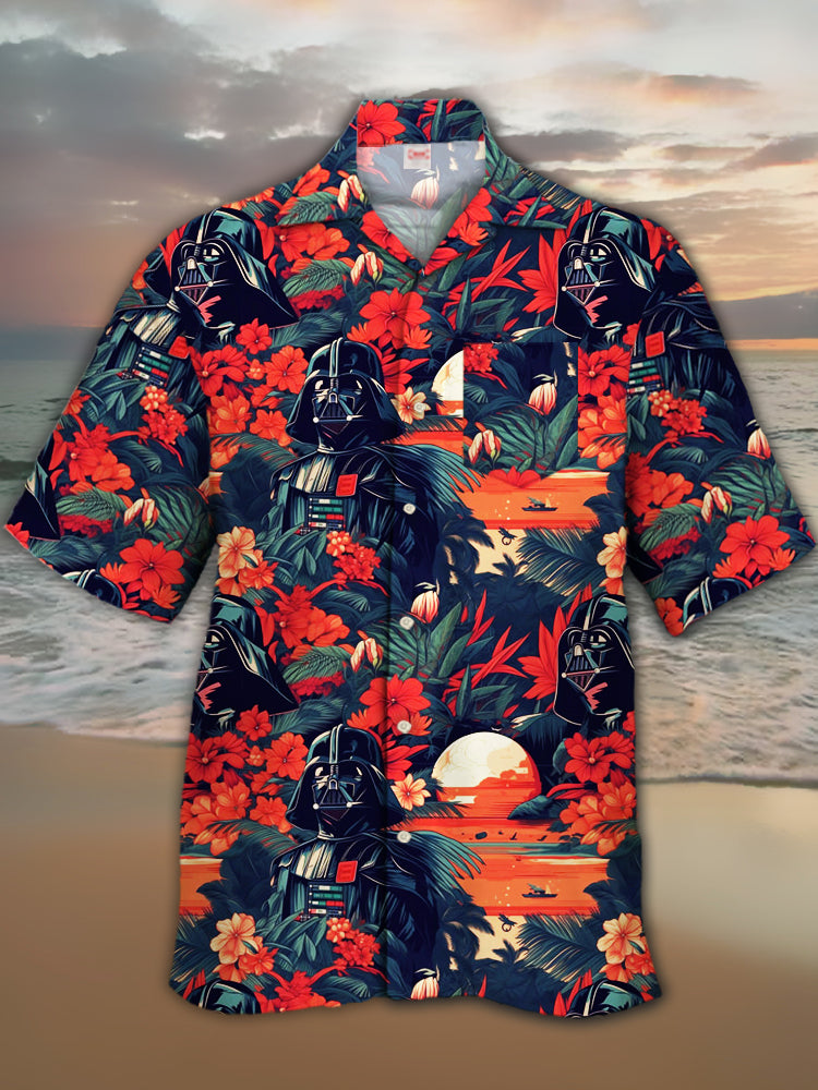 Ukiyo-E 열대 꽃무늬 공상 과학 공간 사무라이 프 - Vintage Hawaiian Floral Shirt 리뷰 및 가격