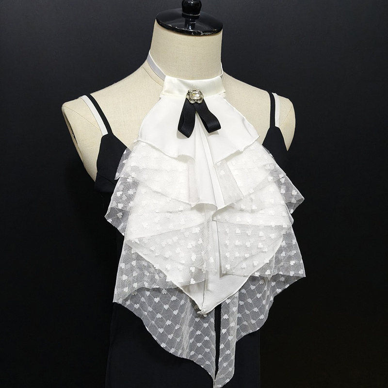 흰색 레이스 소재의 레이어드형 분리 가능한 가짜 칼라, - Shirts 리뷰 및 가격