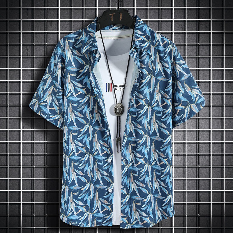 하와이 비치 셔츠 남성용 반팔 캐주얼 셔츠 해변 휴가  - Vintage Hawaiian Floral Shirt 리뷰 및 가격