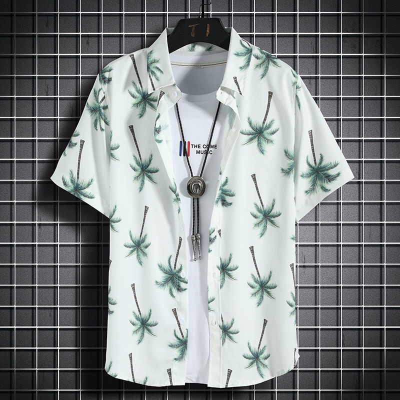하와이 비치 셔츠 남성용 반팔 캐주얼 셔츠 해변 휴가  - Vintage Hawaiian Floral Shirt 리뷰 및 가격