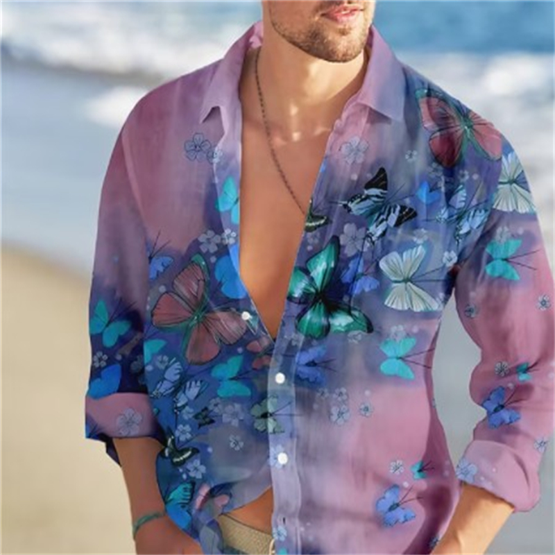 나비 하와이안 셔츠, 꽃무늬 3D 프린트 셔츠, 남성  - Vintage Hawaiian Floral Shirt 리뷰 및 가격